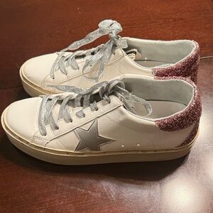 THE REBA SNEAKER- PINK GLITTER- SHU SHOP Star size 7.5